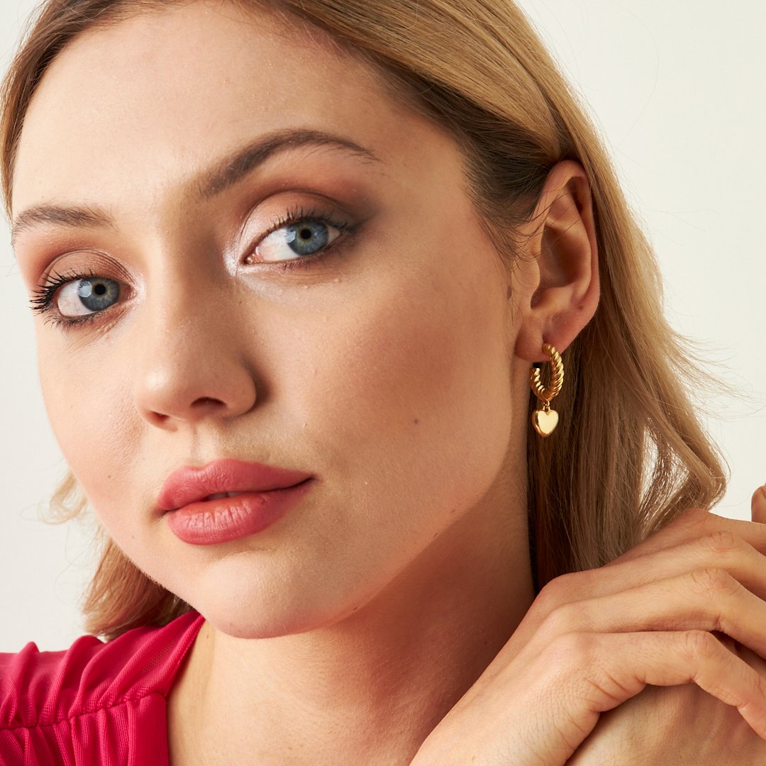 Twisted Heart Earrings - 925 SILVER