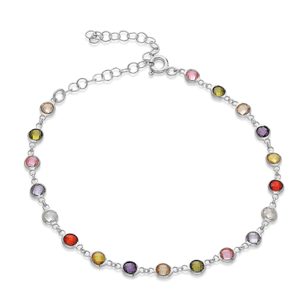 Colorful Stone Bracelet - 925 SILVER