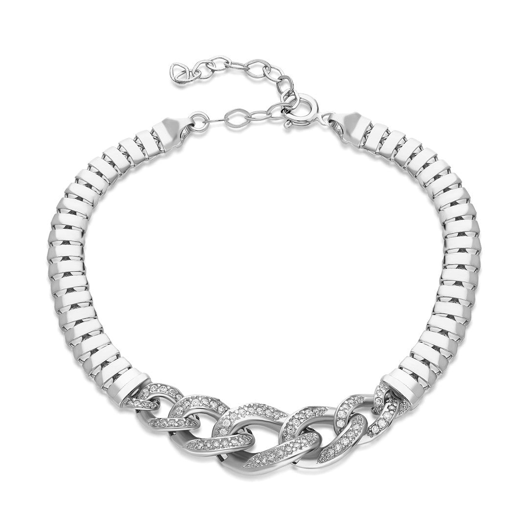 Stone Gourmet Herringbone Bracelet - 925 SILVER