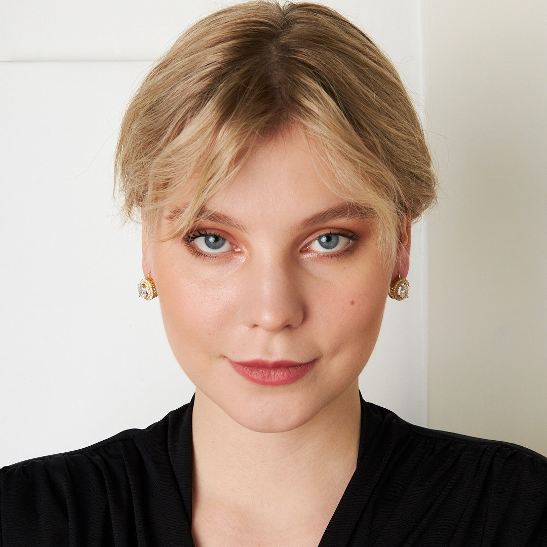 Shiny Diamond Earrings - 925 SILVER