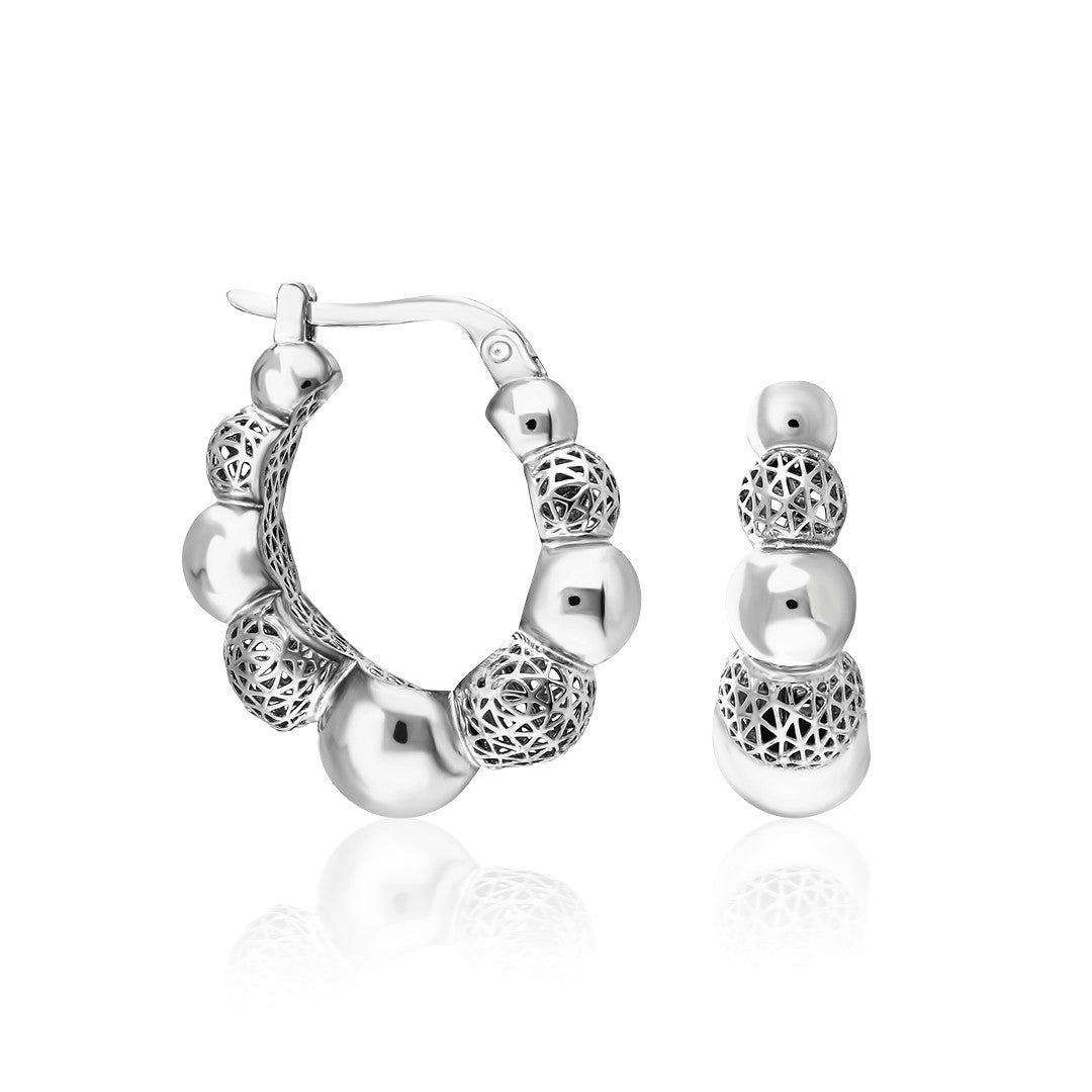 Italian Design Stoneless Earrings - 925 SILVER