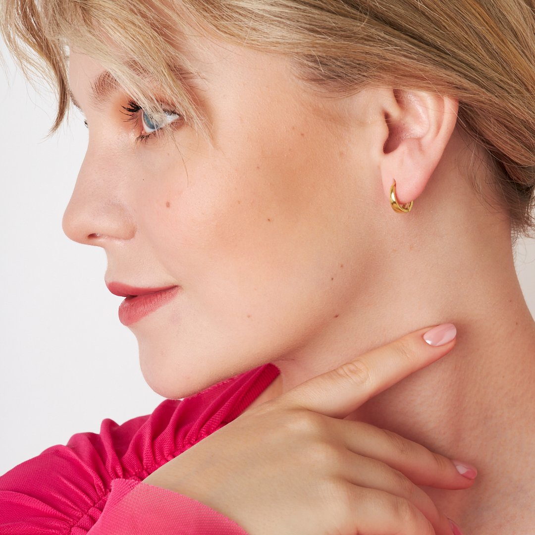 Oval Design Earrings - 925 SILVER