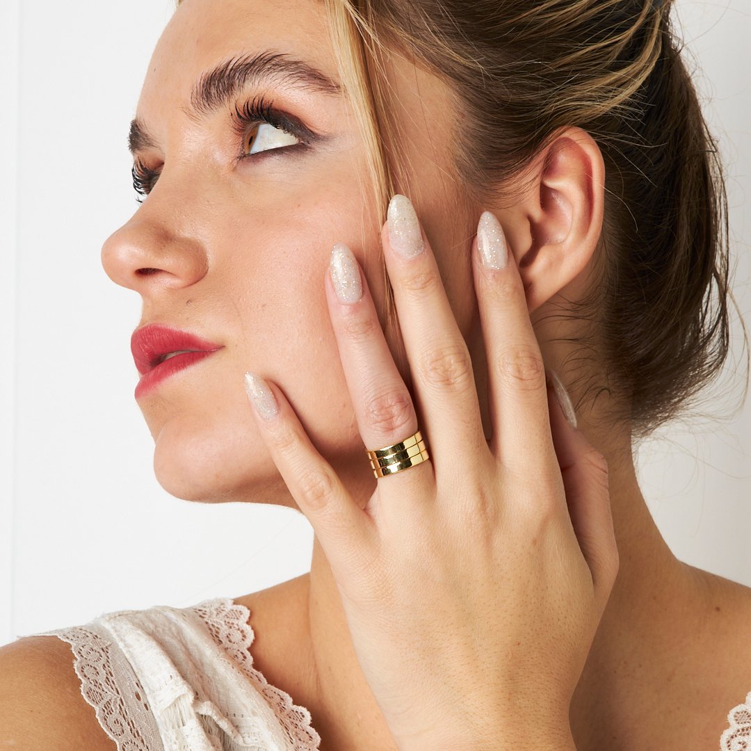 DREIREIHIGE SCHLICHTER RING | 925 SILBER