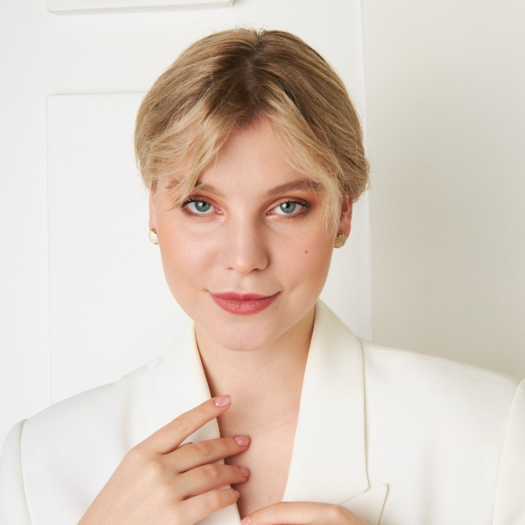 Minimal Stone Flower of Life Earrings - 925 SILVER