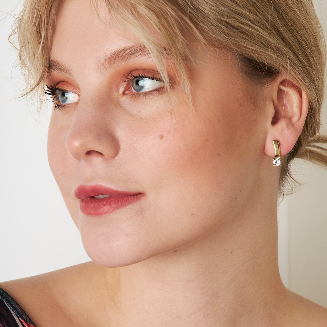 Stone Daily Earrings - 925 SILVER