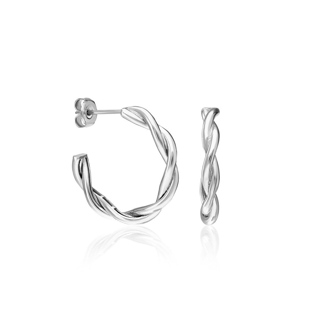 Thin Twist Earrings - 925 SILVER