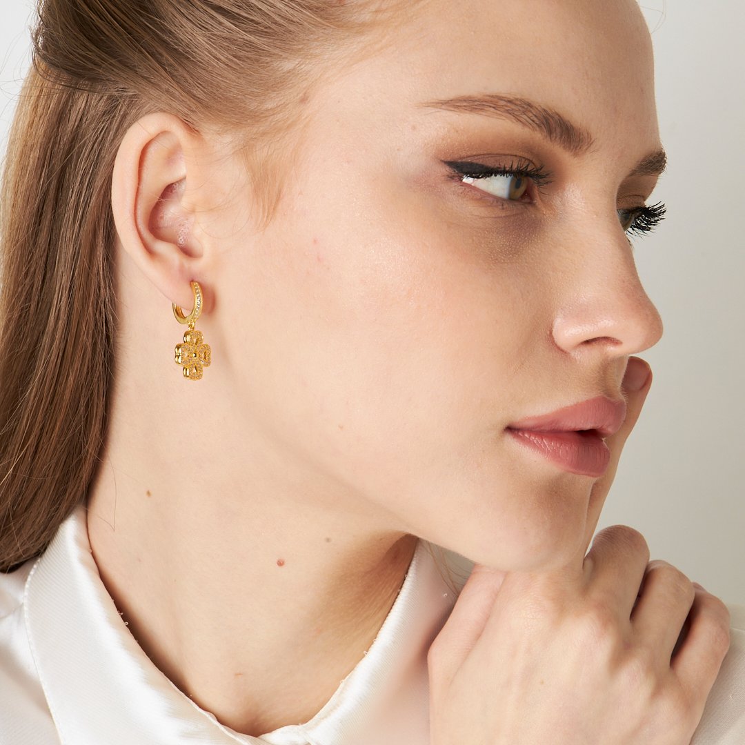 Four Leaf Clover Earrings - 925 SILVER