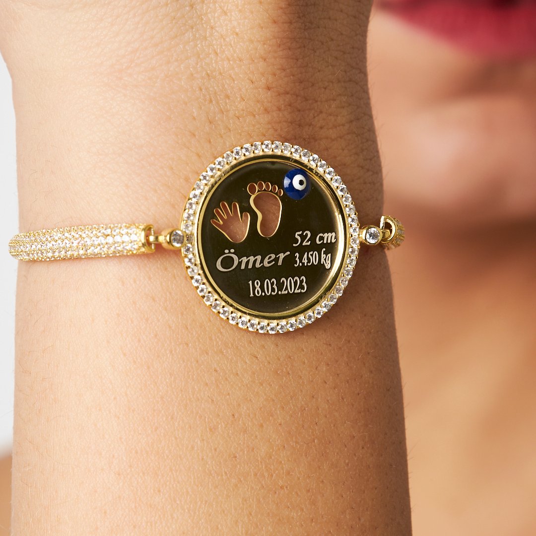 Named Baby Hand and Foot Anklet - 925 SILVER