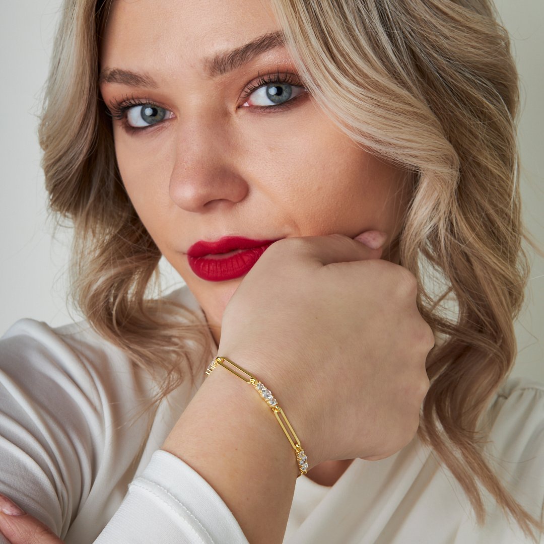 Izzy Zirconia Chain Bracelet - 925 SILVER