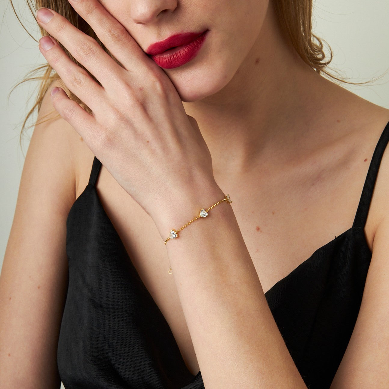 Three Stone Diamond Bracelet - 925 SILVER