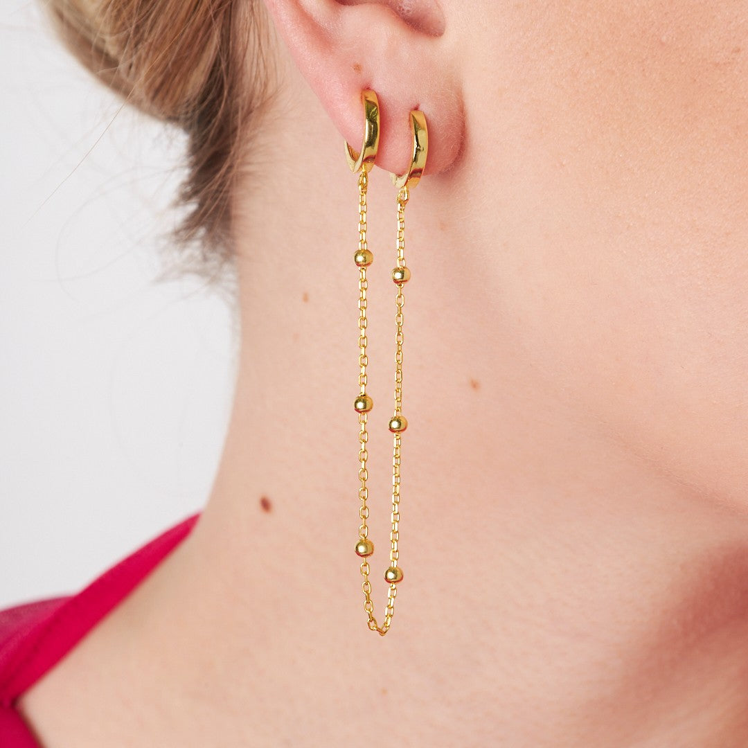 Ball Chain Earrings - 925 SILVER