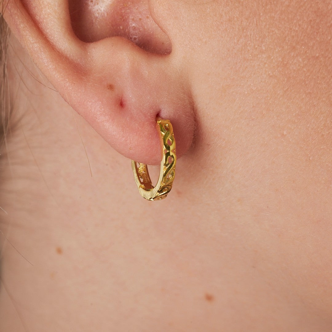 Infinitely Detailed Hoop Earrings - 925 SILVER