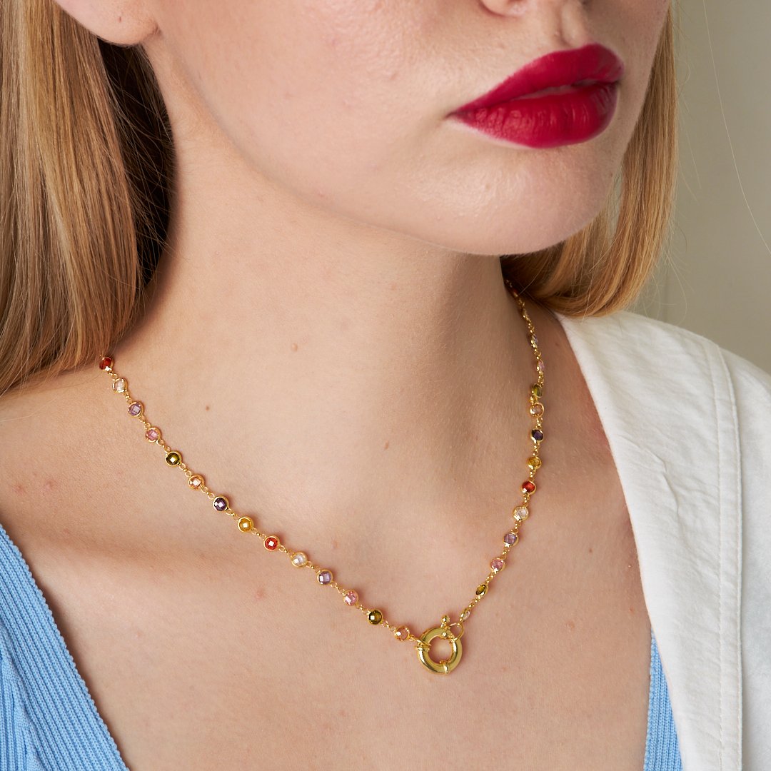 Sailor colored chain necklace - 925 SILVER