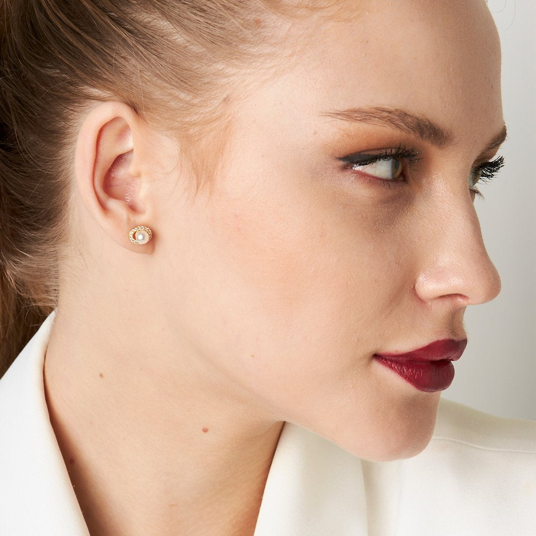 Pearl Ball Earrings - 925 SILVER