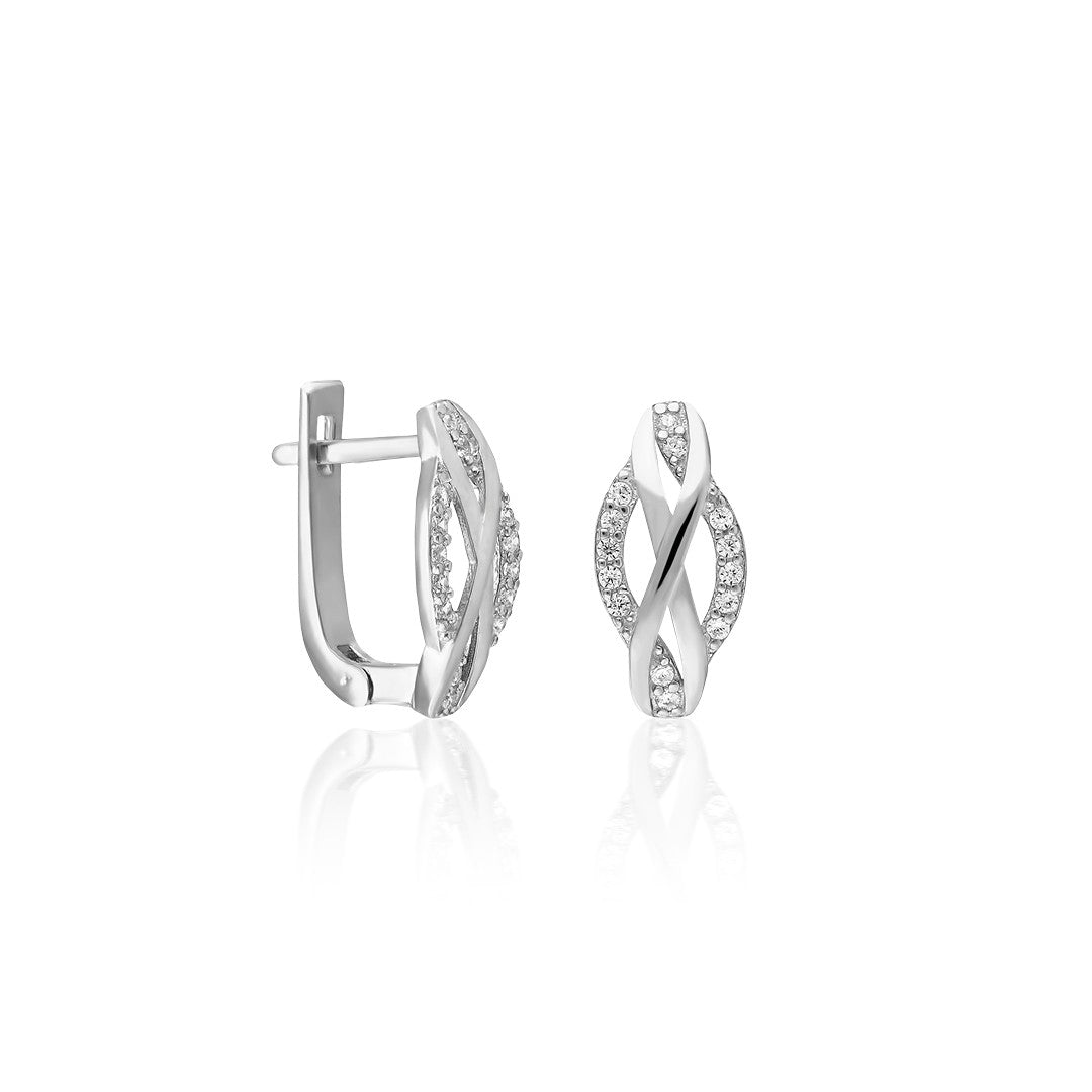 Stone Infinity Earrings - 925 SILVER