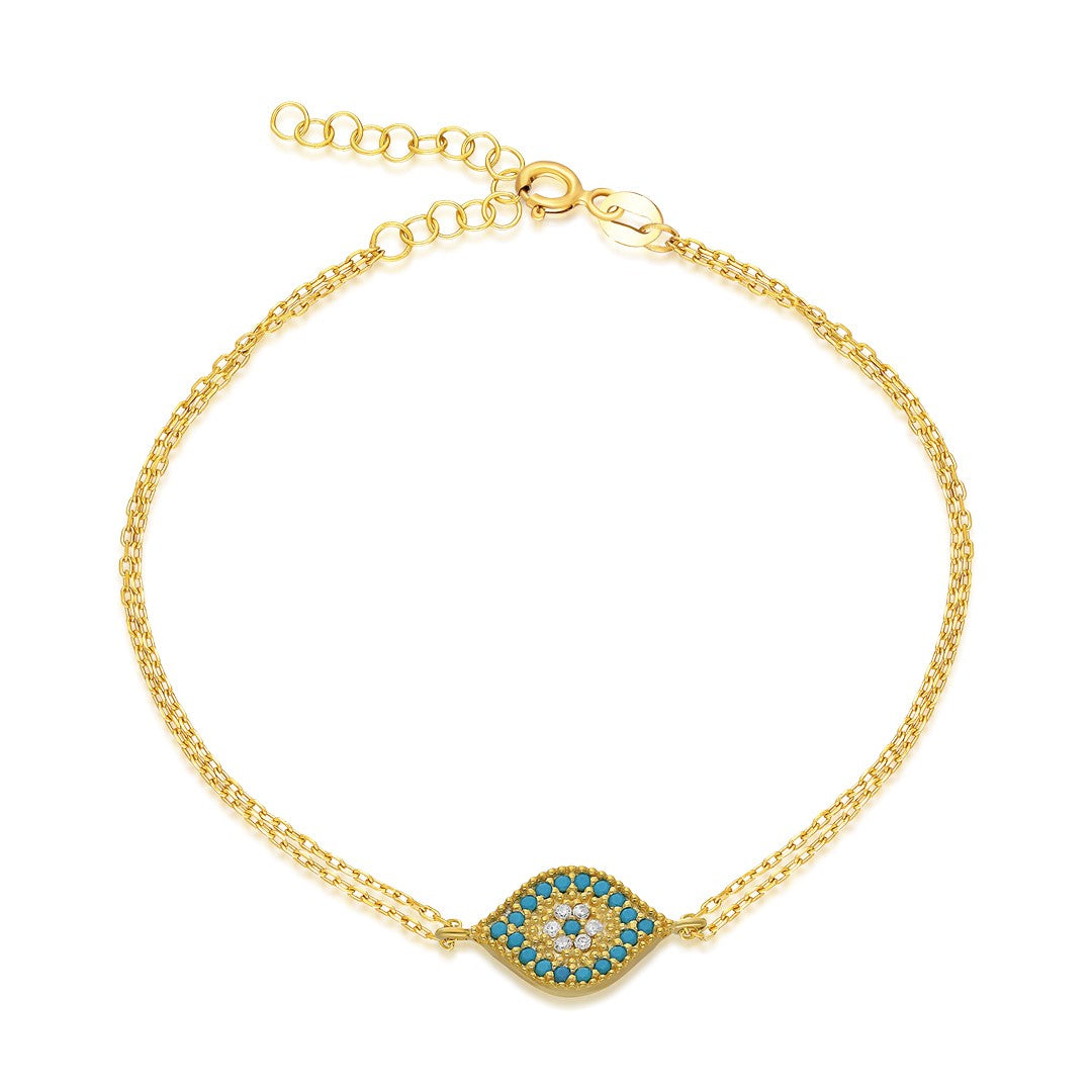 Colorful Stone Eye Bracelet - 925 SILVER