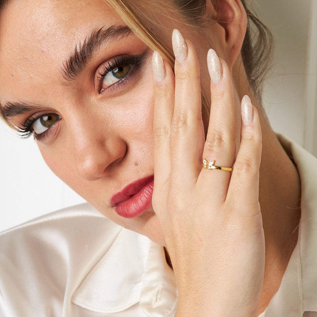 Butterfly Detailed Ring - 925 SILVER