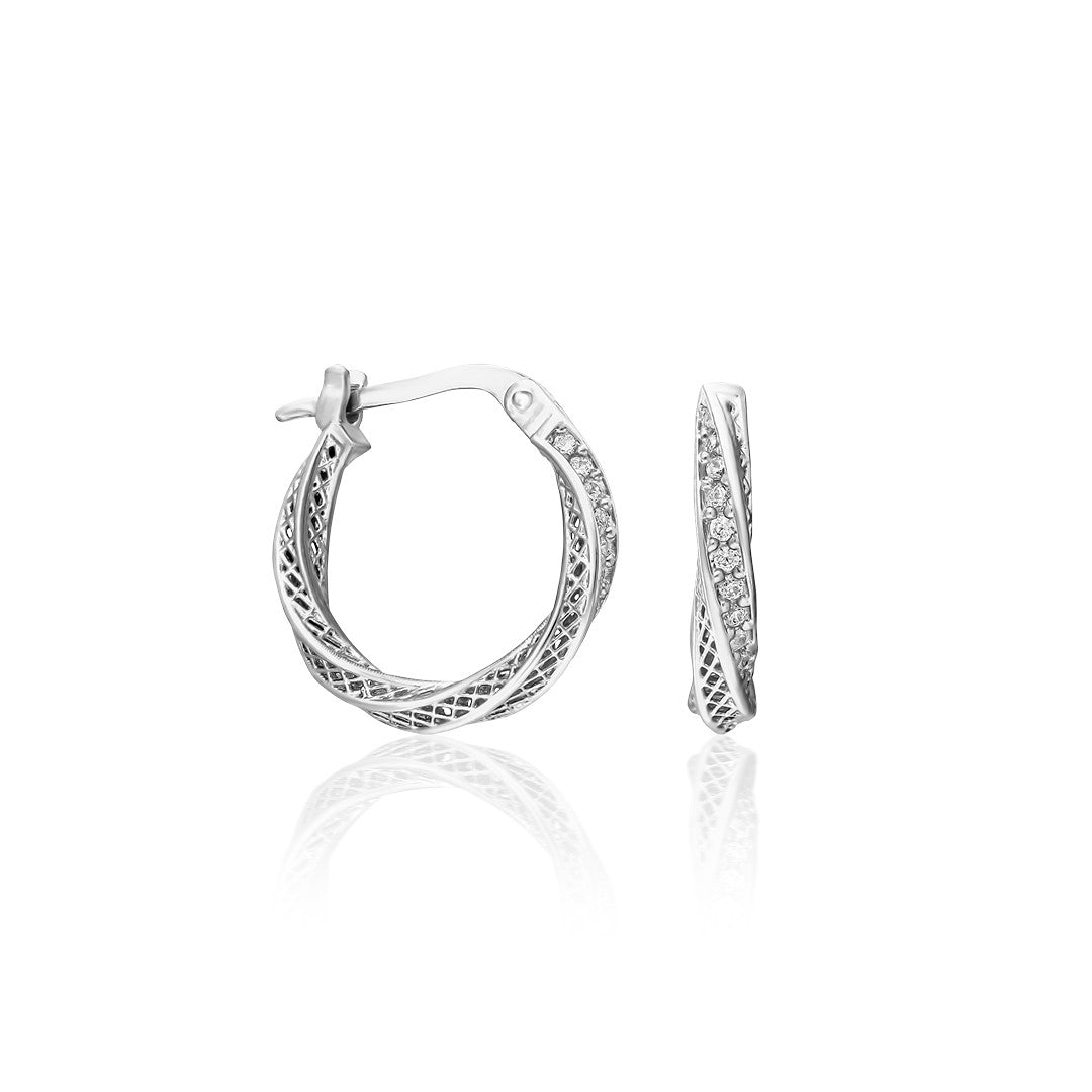 Twisted Stone Earrings - 925 Silver