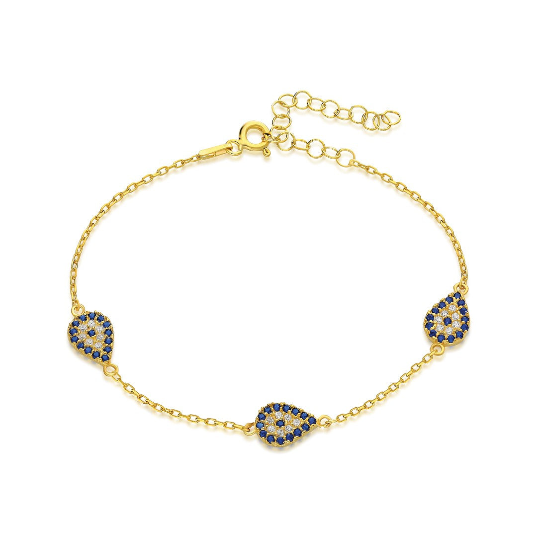Evil Eye Drop Bracelet - 925 SILVER