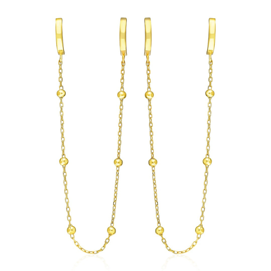 Ball Chain Earrings - 925 SILVER