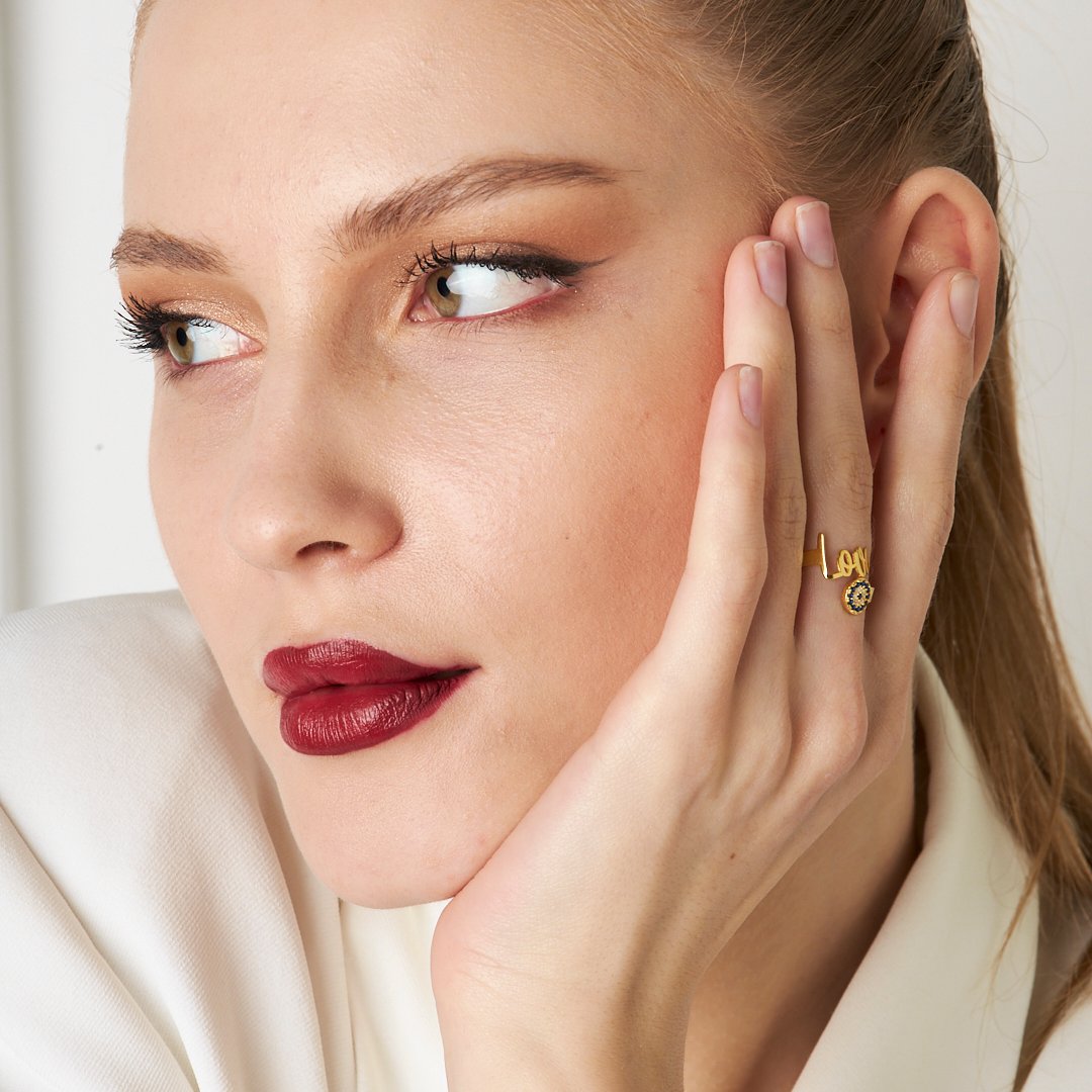 LOVE RING MIT NAZAR | 925 SILBER