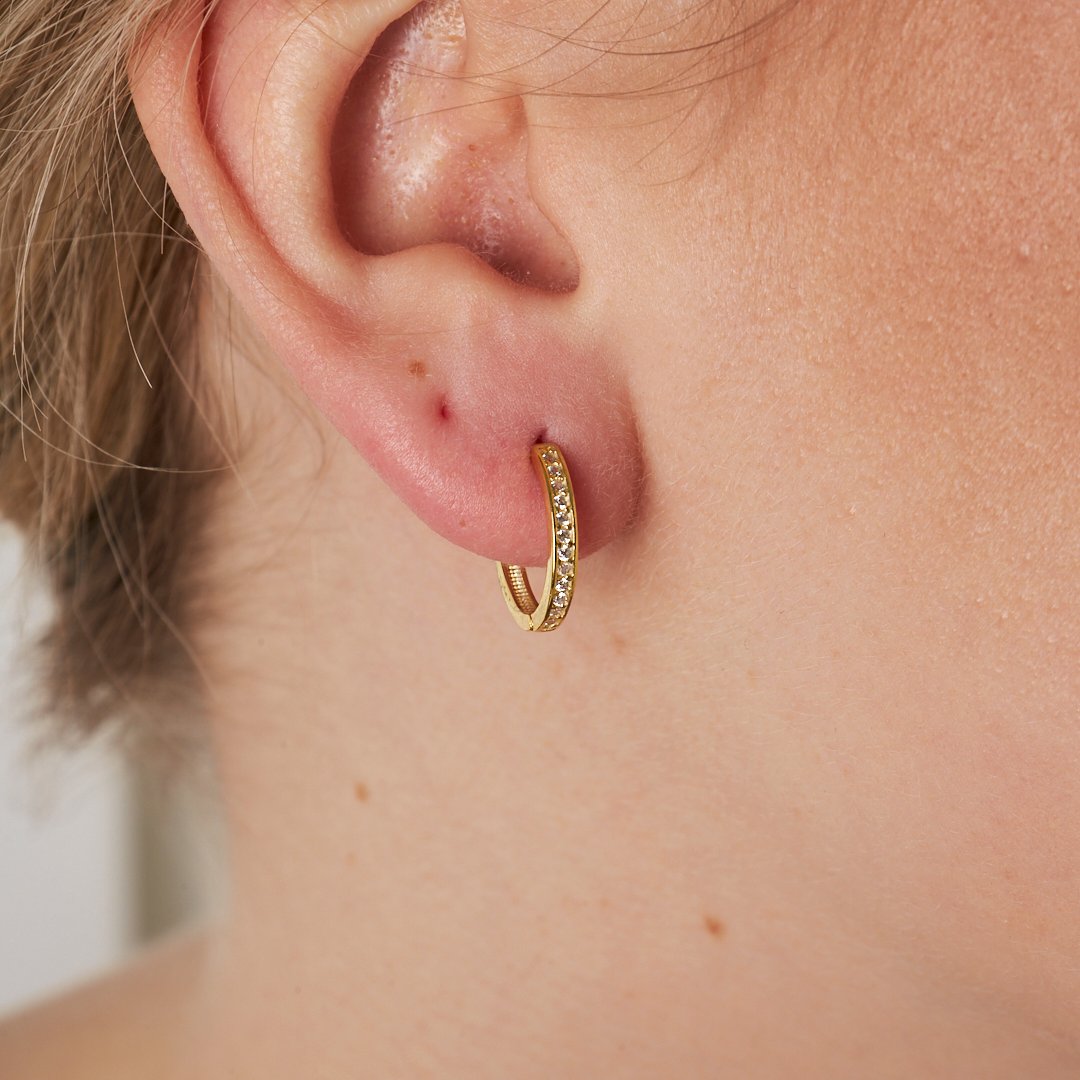 Single Row Stone Earrings - 925 SILVER