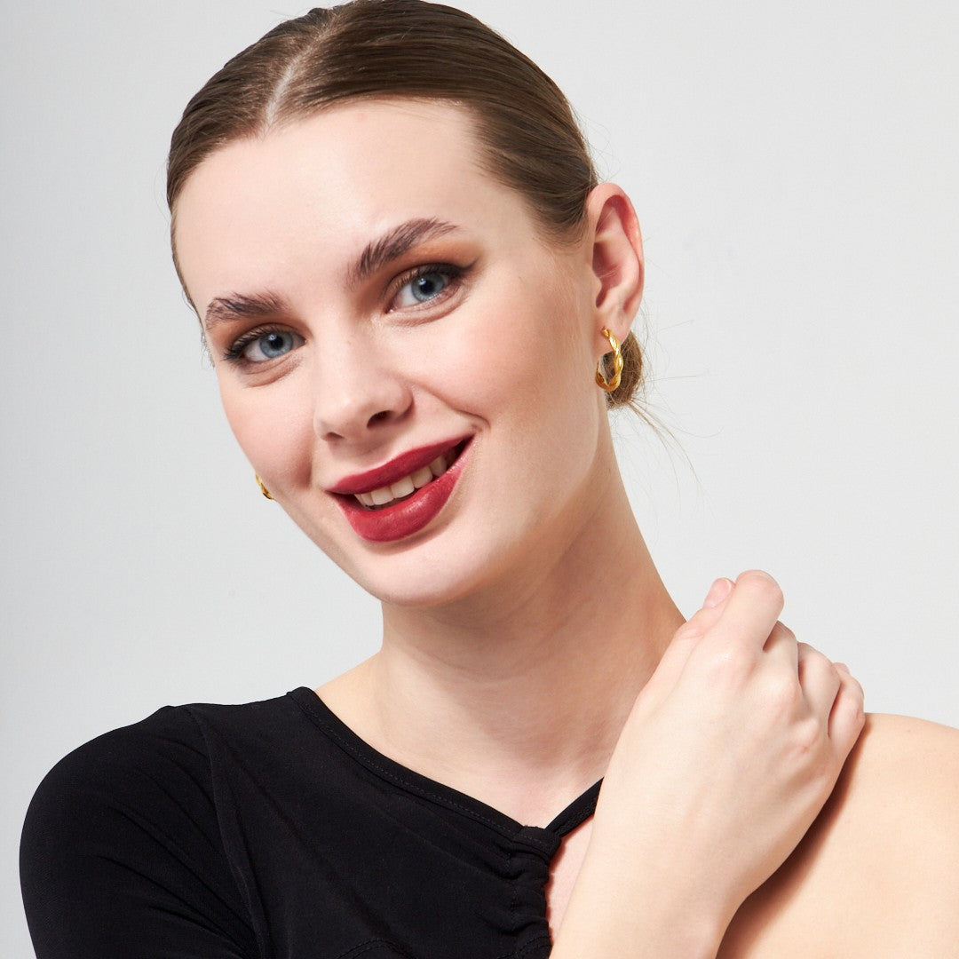 Thin Twist Earrings - 925 SILVER