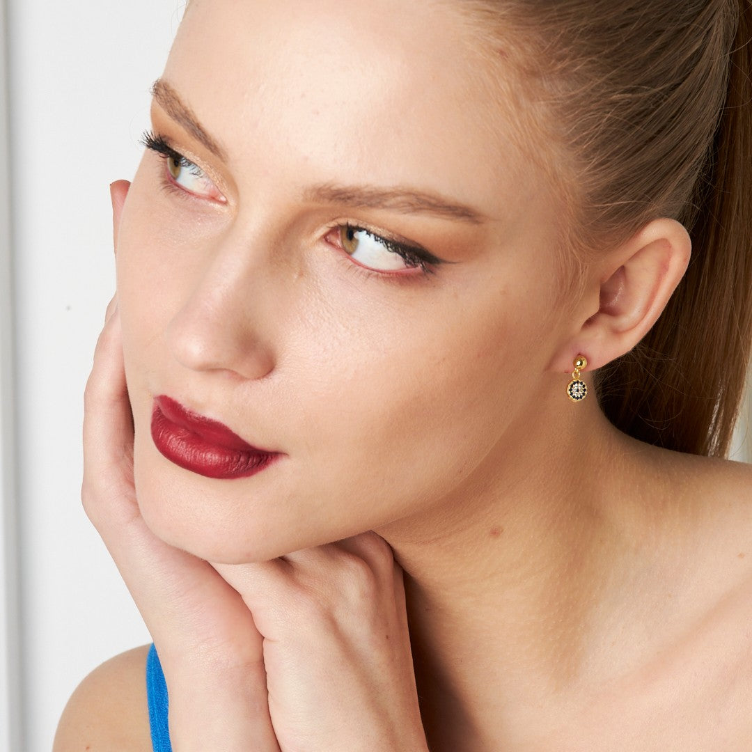 Dangling Evil Eye Earring - 925 SILVER