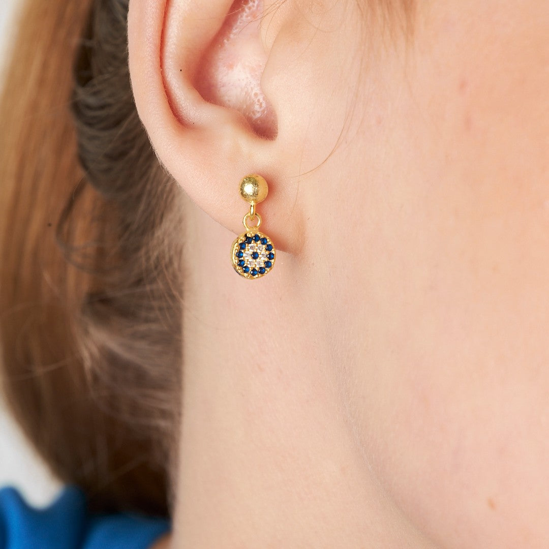 Dangling Evil Eye Earring - 925 SILVER