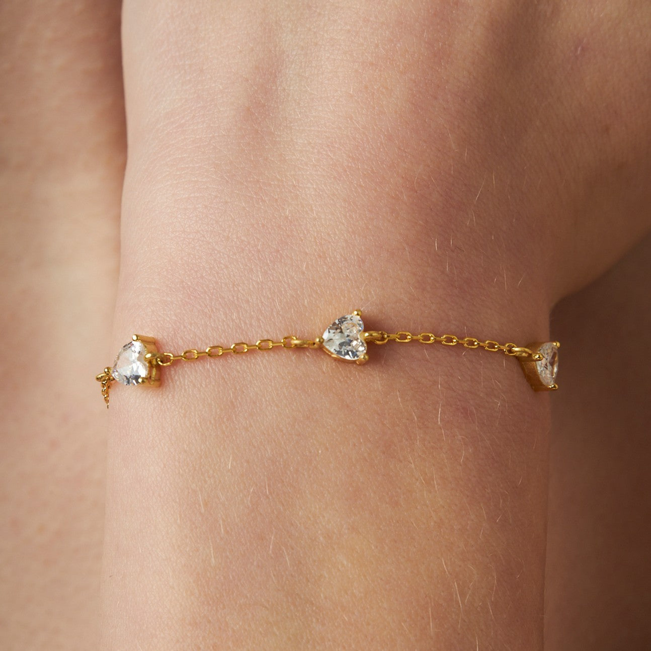 Three Stone Diamond Bracelet - 925 SILVER