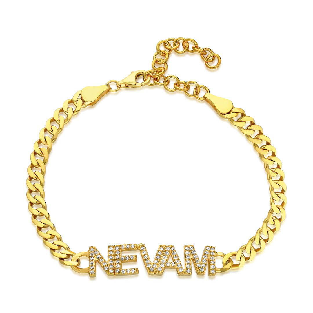 Cuban Chain Letter Bracelet - 925 SILVER