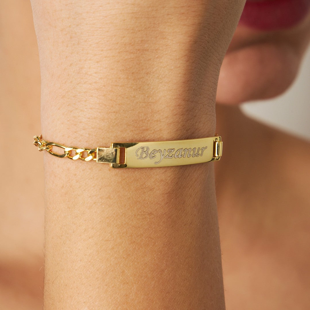 Name Framed Engraved Bracelet - 925 Silver