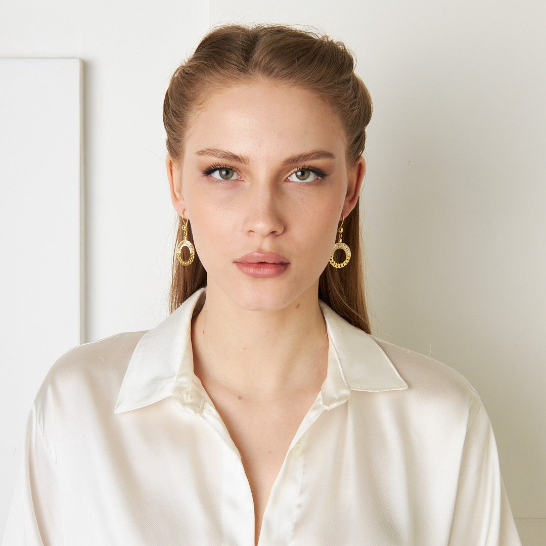 Oval Baguette Stone Earrings - 925 Silver