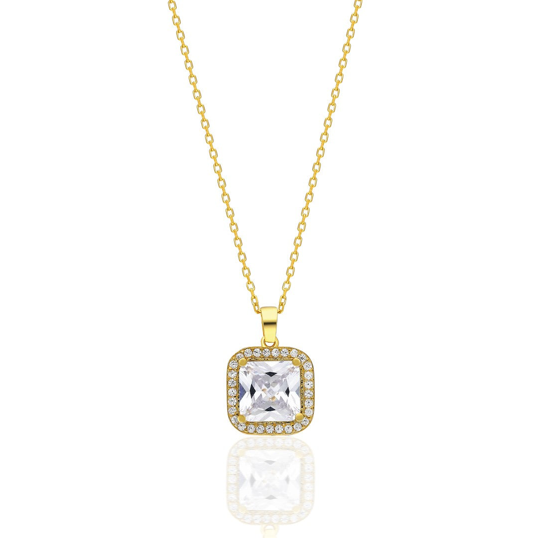 Baguette Necklace - 925 Silver