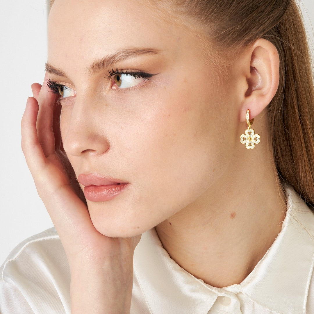 Four Leaf Clover Earrings - 925 SILVER