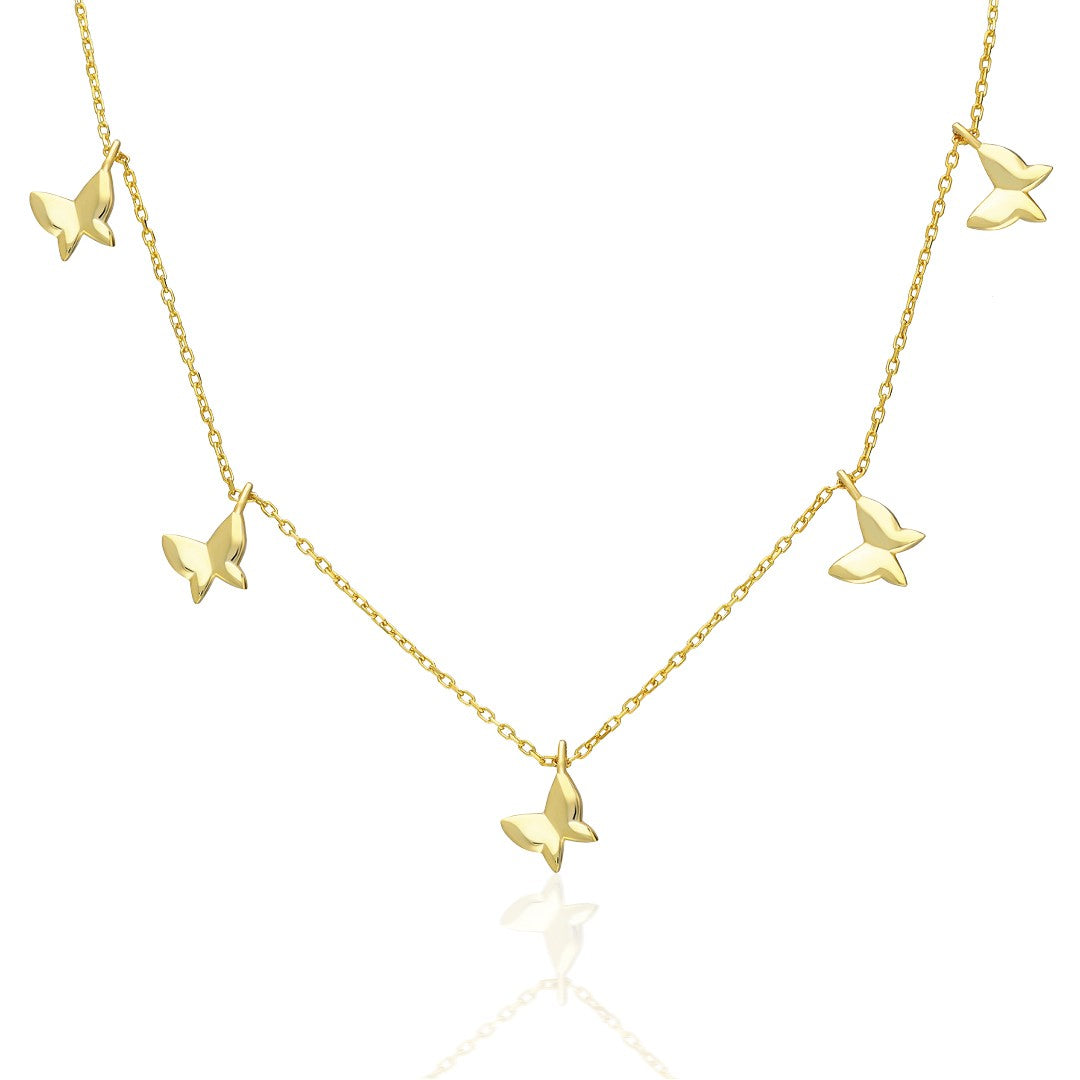 Butterfly Plate Necklace - 925 SILVER