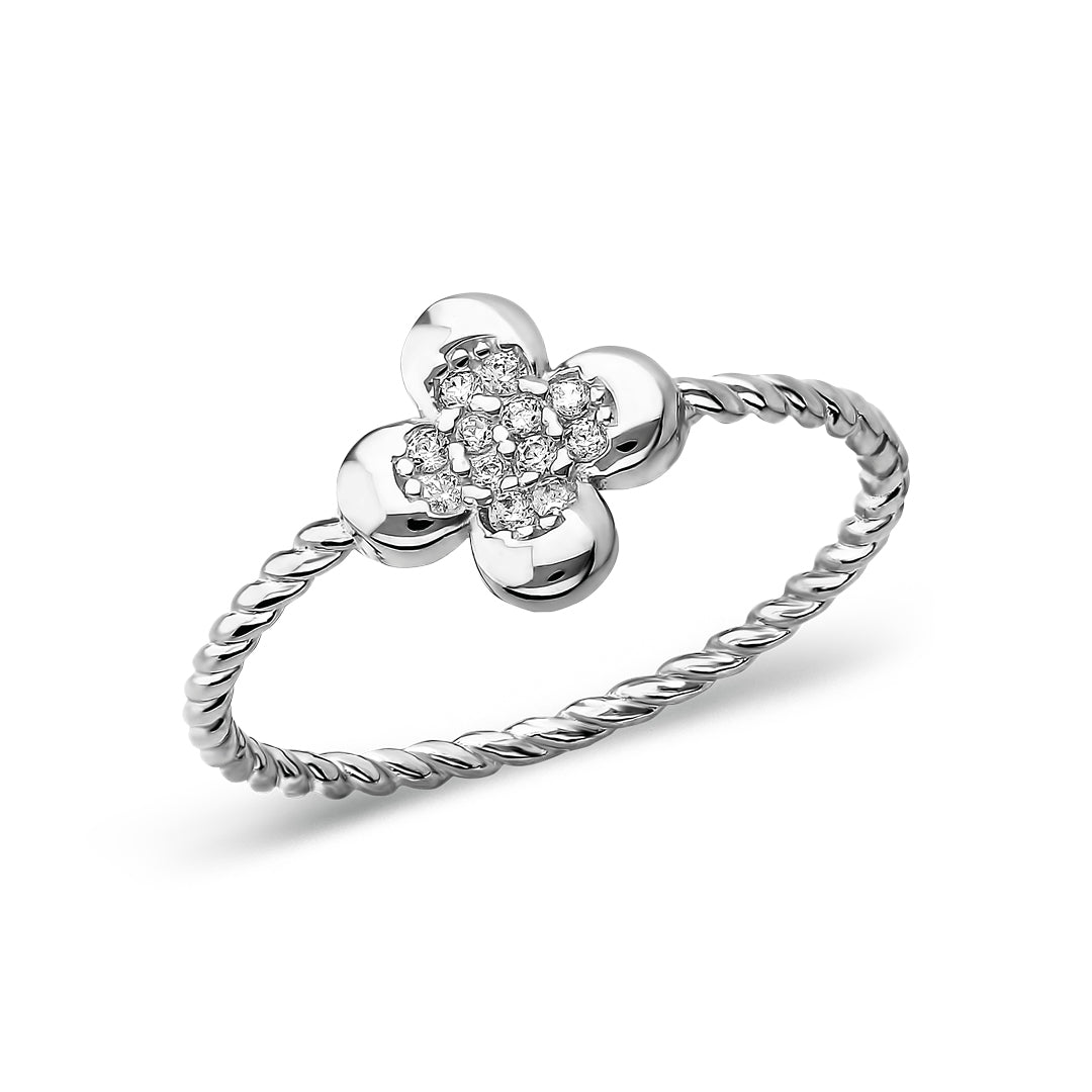 RING MIT KLEE BLATT | 925 SILBER