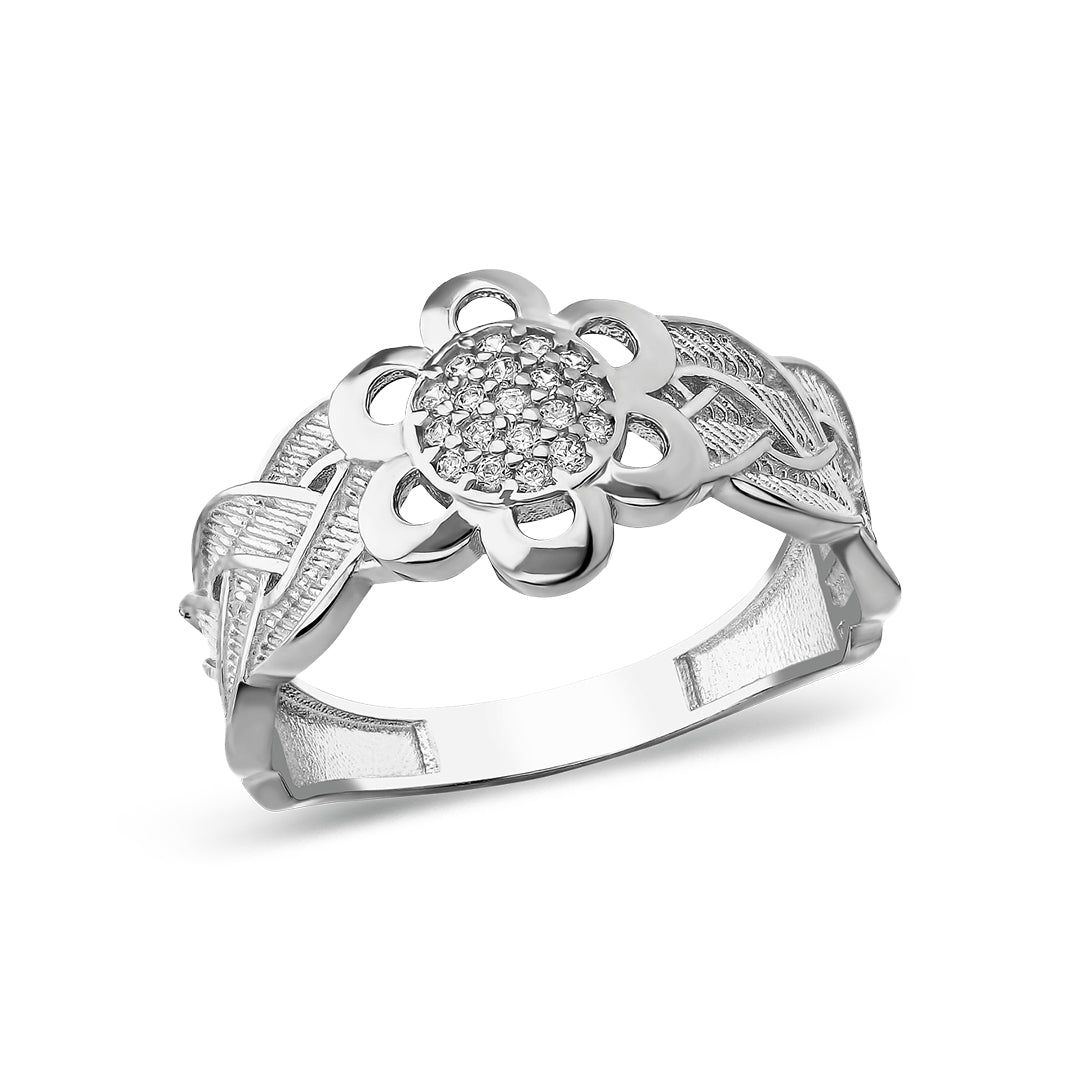STRICK RING MIT STEIN | 925 SILBER
