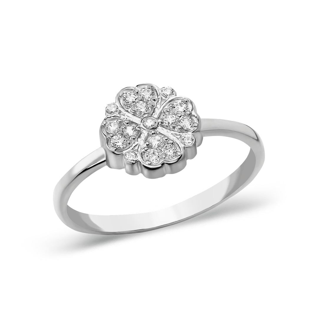 Heart Flower Model Ring - 925 SILVER