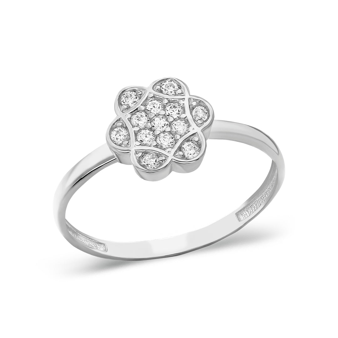 DIAMANT BLUMEN RING | 925 SILBER