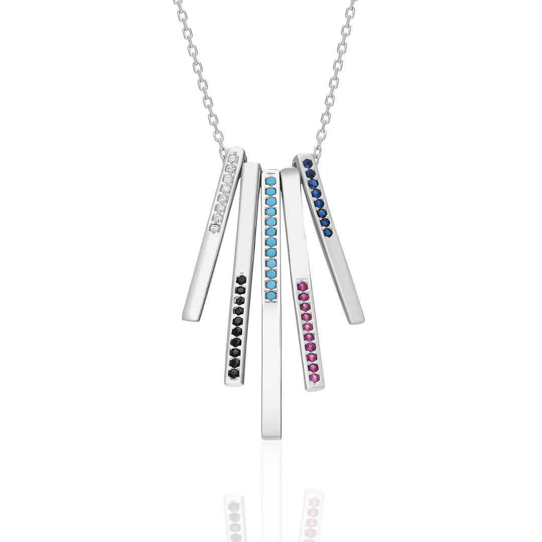 Colorful Stick Necklace - 925 SILVER