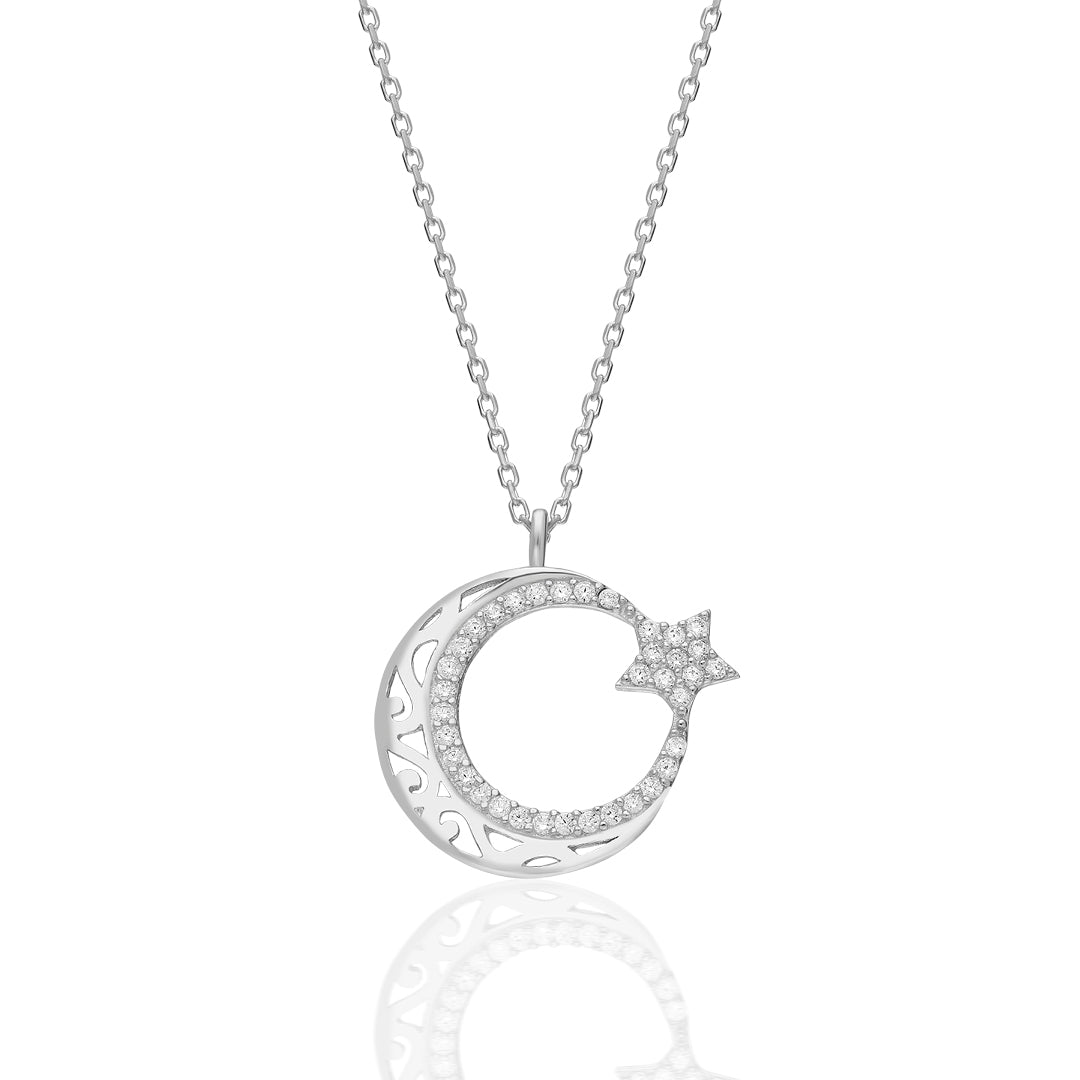 Patterned Star Necklace - 925 SILVER