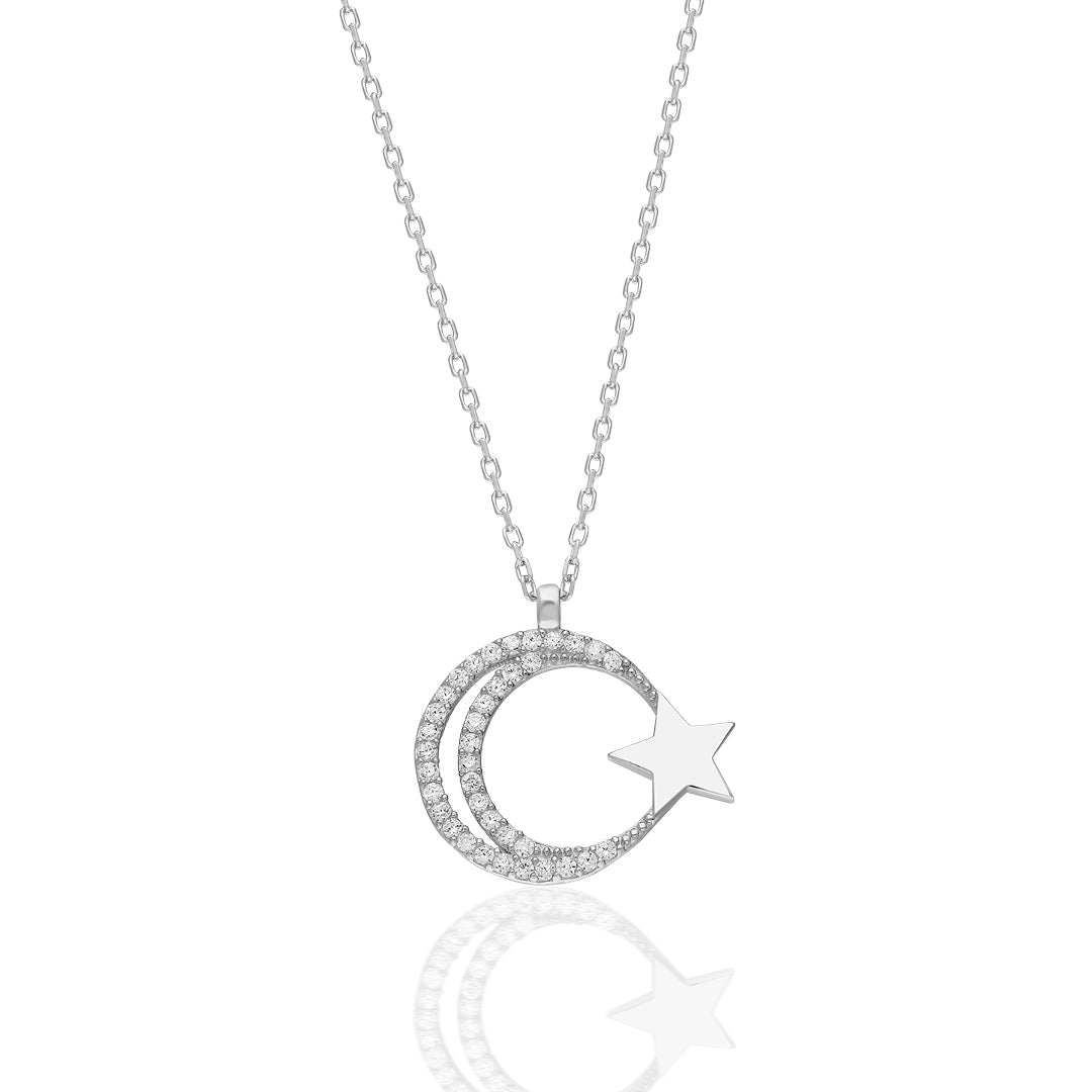 Zircon Stone Star Necklace - 925 SILVER