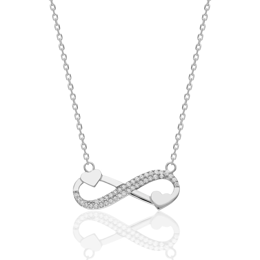 Infinity Heart Necklace - 925 Silver