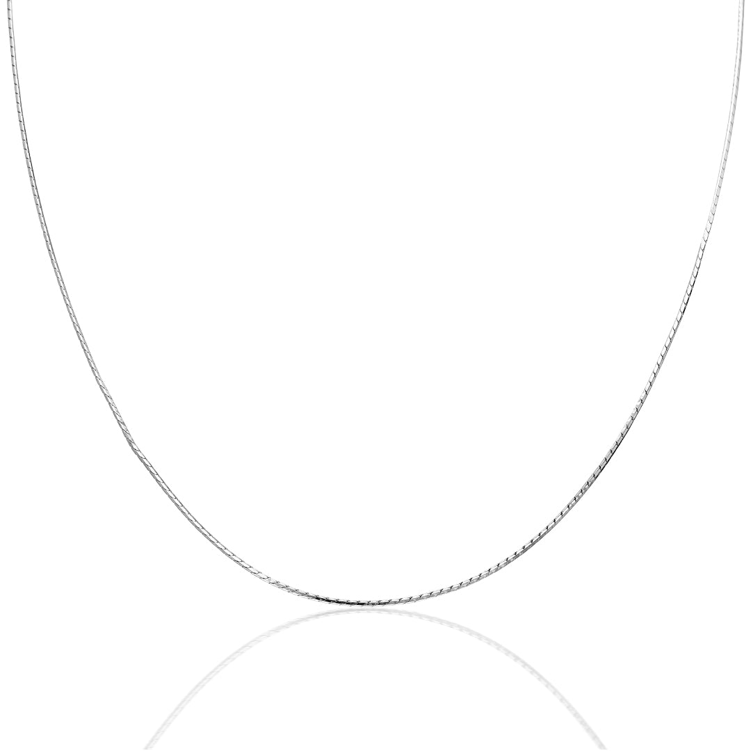 Thin Herringbone Chain Necklace - 925 SILVER