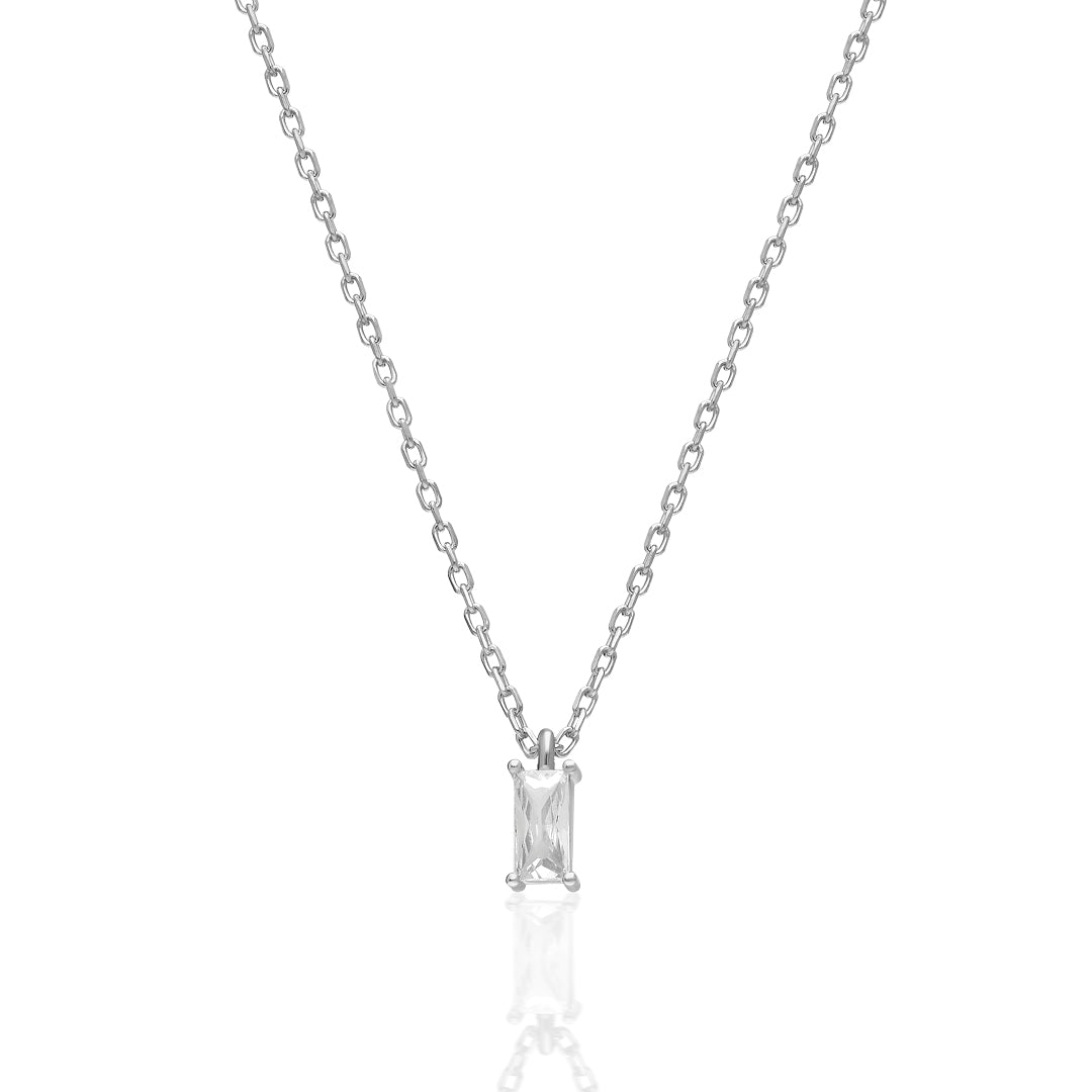 Diamond Passion Baguette Necklace - 925 SILVER
