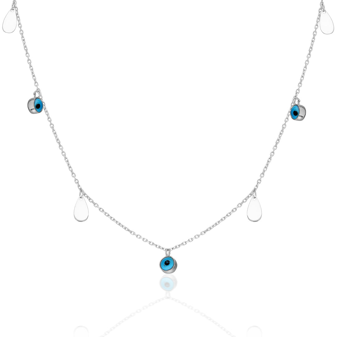 Evil Eye Drop Necklace - 925 SILVER