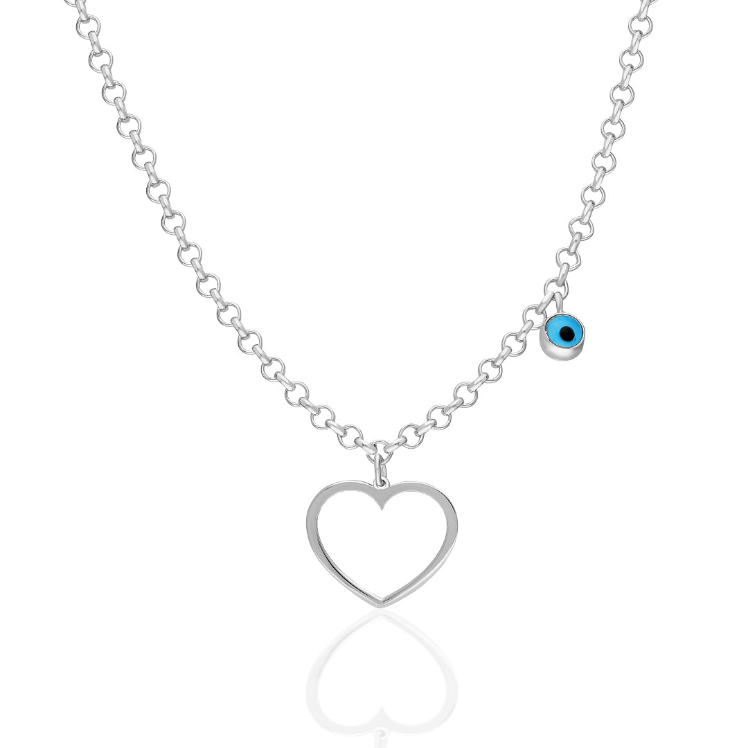 Thin Heart Necklace - 925 SILVER