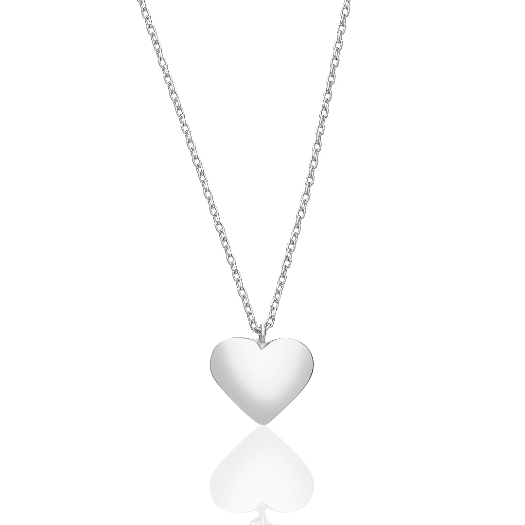 Plate Heart Necklace - 925 SILVER