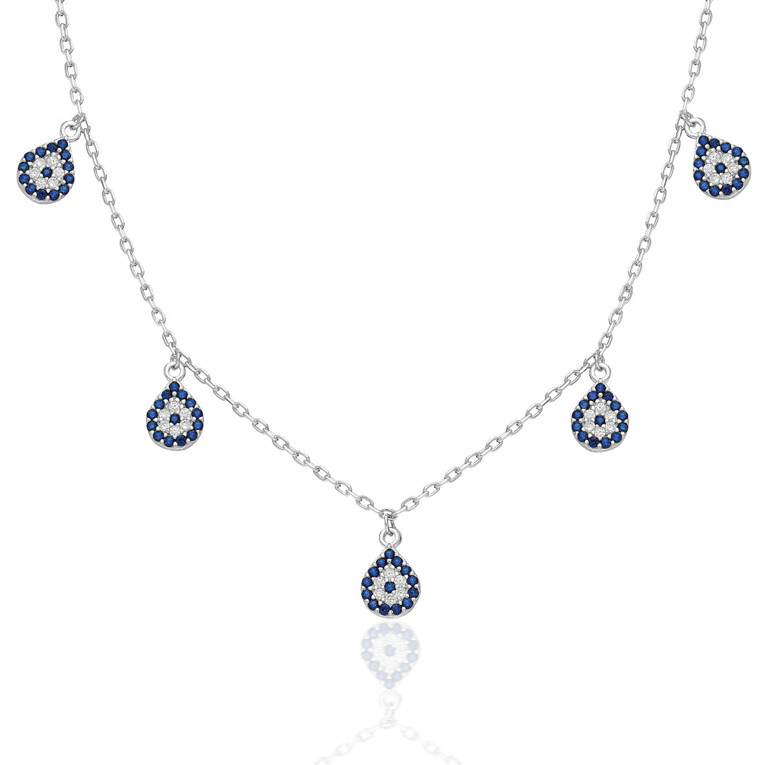 Five-Eye Evil Eye Necklace - 925 SILVER